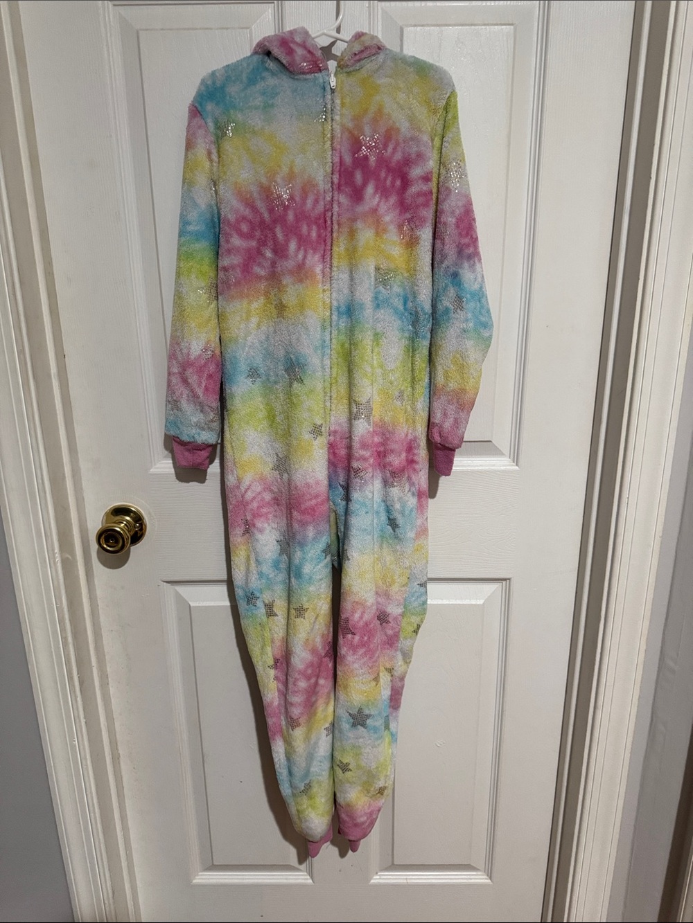 Tie-Dye Fuzzy Onesie with Hood